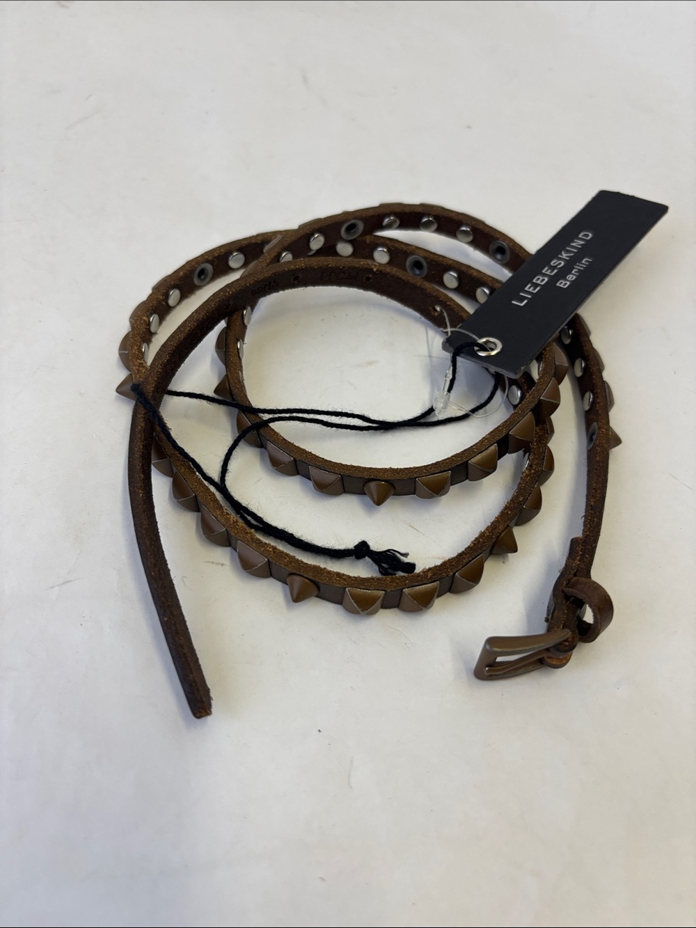 Liebeskind Berlin Leather Studded Skinny Belt